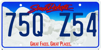 SD license plate 75QZ54
