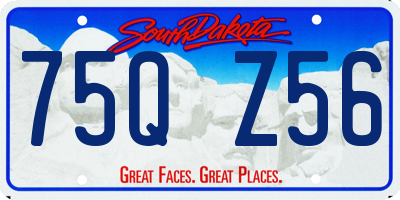 SD license plate 75QZ56