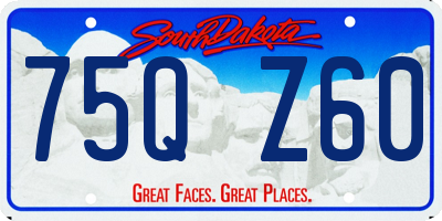 SD license plate 75QZ60