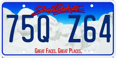 SD license plate 75QZ64