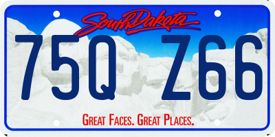 SD license plate 75QZ66