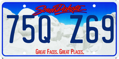 SD license plate 75QZ69