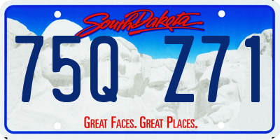 SD license plate 75QZ71