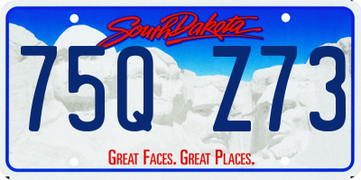SD license plate 75QZ73