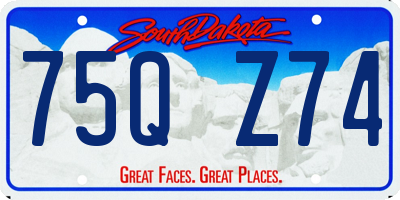 SD license plate 75QZ74