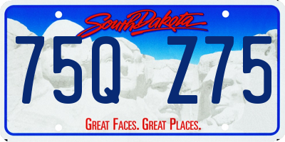 SD license plate 75QZ75