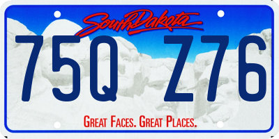 SD license plate 75QZ76