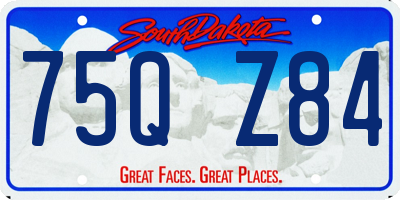 SD license plate 75QZ84