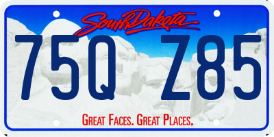 SD license plate 75QZ85