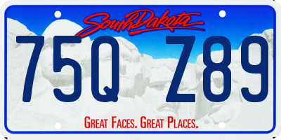 SD license plate 75QZ89