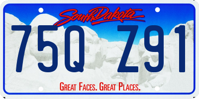 SD license plate 75QZ91