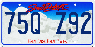 SD license plate 75QZ92