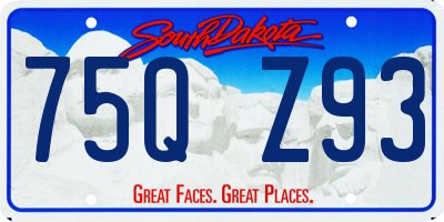 SD license plate 75QZ93