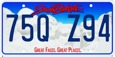 SD license plate 75QZ94