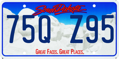 SD license plate 75QZ95