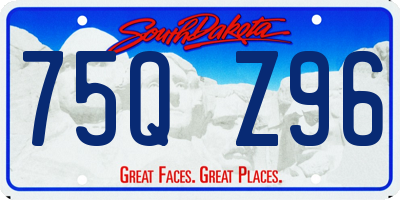 SD license plate 75QZ96