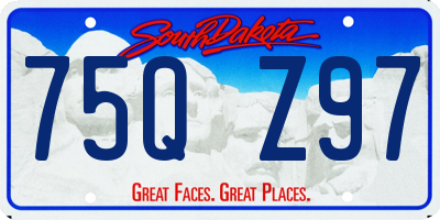 SD license plate 75QZ97