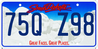 SD license plate 75QZ98