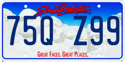 SD license plate 75QZ99