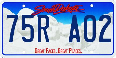 SD license plate 75RA02