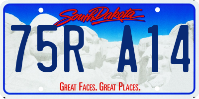 SD license plate 75RA14