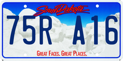 SD license plate 75RA16