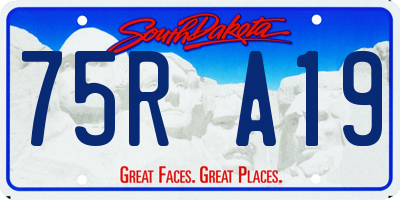 SD license plate 75RA19
