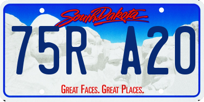 SD license plate 75RA20
