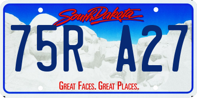 SD license plate 75RA27