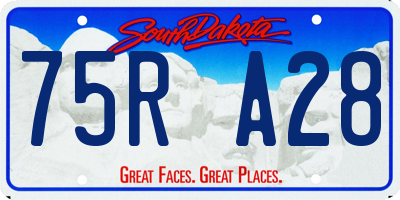 SD license plate 75RA28