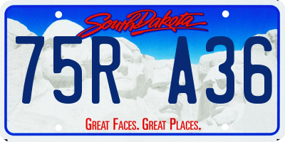 SD license plate 75RA36