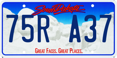 SD license plate 75RA37