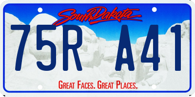 SD license plate 75RA41