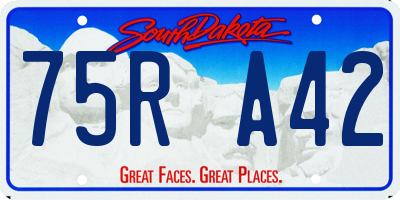 SD license plate 75RA42