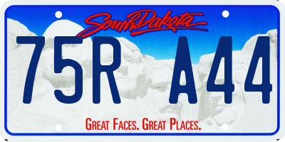 SD license plate 75RA44