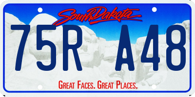 SD license plate 75RA48