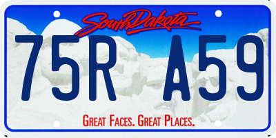 SD license plate 75RA59