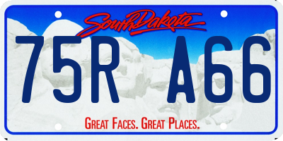 SD license plate 75RA66
