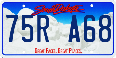 SD license plate 75RA68