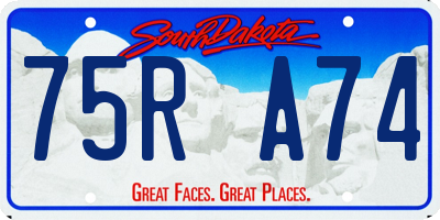 SD license plate 75RA74