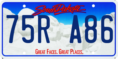 SD license plate 75RA86