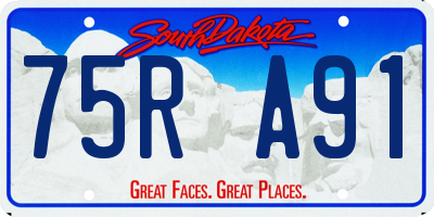 SD license plate 75RA91