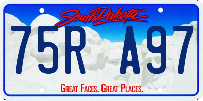 SD license plate 75RA97