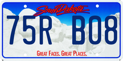 SD license plate 75RB08