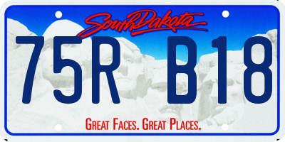 SD license plate 75RB18