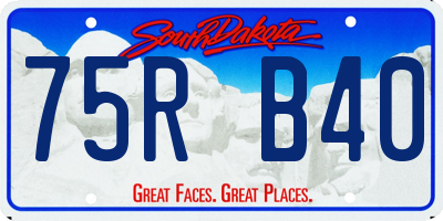 SD license plate 75RB40