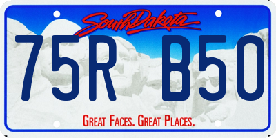 SD license plate 75RB50