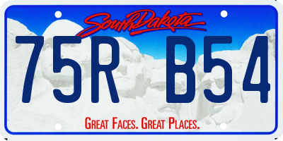 SD license plate 75RB54