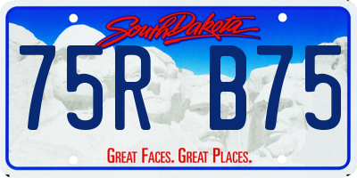 SD license plate 75RB75