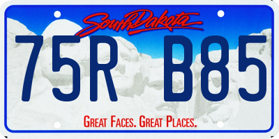SD license plate 75RB85